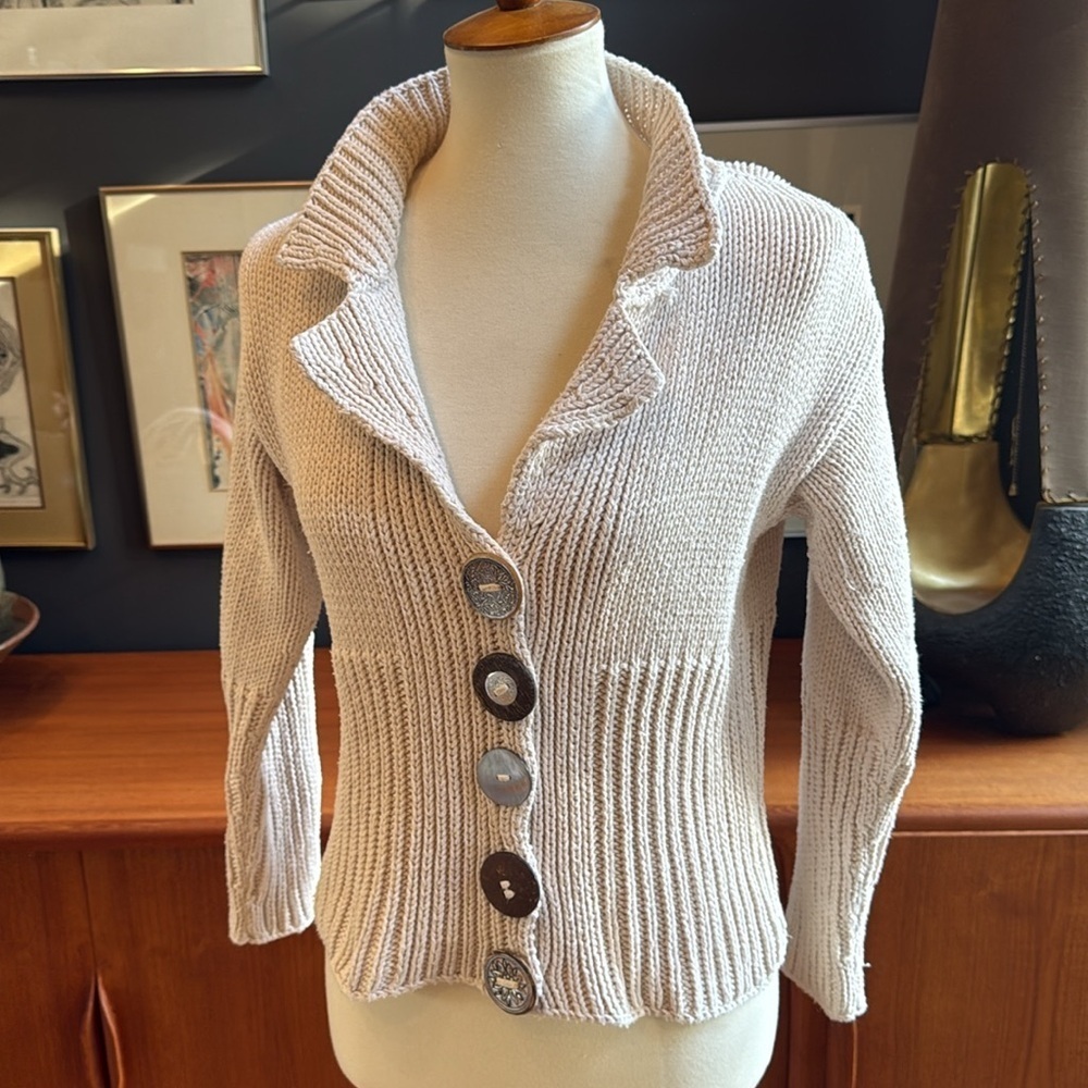 Cotton Summer blazer by pure hand knit entirely handmade